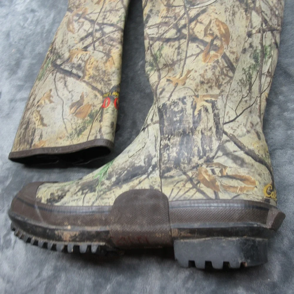 Cabelas Mens Hunt Boots 10 M Camo 400g Insulated Scent Free Waterproof Tall Fish